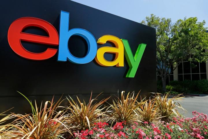 eBay sign at eBay headquarters in San Jose, Calif.