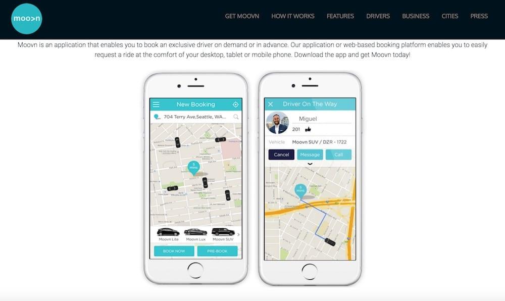 Moovn is an application that enables users to book a driver on demand or in advance. 
