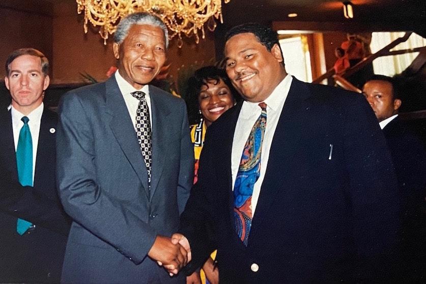 Mike Ross with former president of South Africa Nelson Mandela