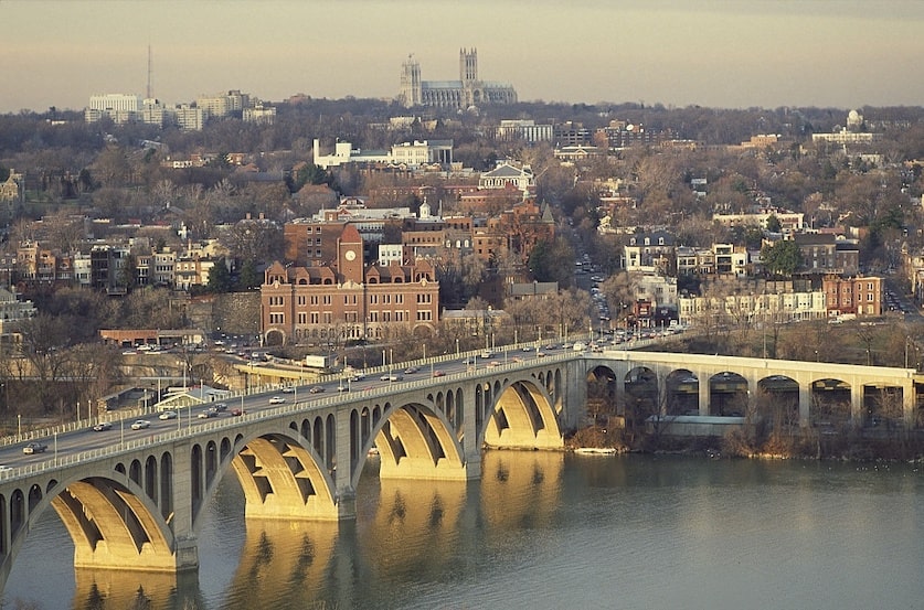 Aerial View of Georgetown, Washington D.C.